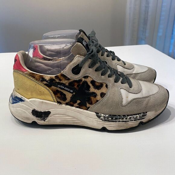 Authentic Golden Goose Leopard Calf Running Sneakers EU Size 38‎ US Size 7 / 7.5 - Picture 2 of 16